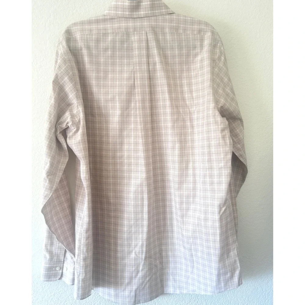 Brooks Brothers 346 Mens‎ Slim Fit Non Iron All Cotton Plaid Dress Shirt 17-6/7